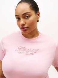 T-shirt Tommy Hilfiger Curve en Rose Clair