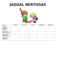 Meja jualan / kaunter pendaftaran. Jadual Bertugas