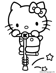 Coloring is a fun way for kids to be creative and learn how to draw and use the colors. Hello Kitty On Pogo Stick Coloring Pages Printable