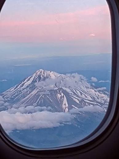 Mount Shasta view from flight home to Redding