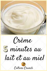 Creme 5 Minutes Au Lait Et Au Miel La Recette Facile Recette Facile Recette Smoothie Lait D Amande