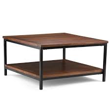 Mango wood coffee table canada. Simpli Home Skyler 34 In X 34 In X 18 In With Black Metal Legs And Dark Cognac Brown Solid Mango Wood Top Square Coffee Table Lowe S Canada