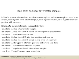 Top 5 Sales Engineer Cover Letter Samples