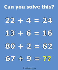 Take a quick look at the question. Brain Teaser Number And Math Puzzle Math Problem For Geniuses Can You Solve This 22 4 24 13 6 16 80 2 Math Genius Maths Puzzles Brain Math