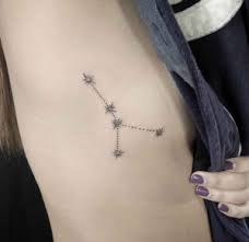 You may add bright colors to the tattoo or you could let the depth show through the use of black shading on the skin. Cancer Constellation Tattoo Behind Ear