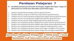 Kunci jawaban tema 8 kelas 5 halaman 110 ayo renungkan hari ini saya belajar tentang. Jawaban Penilaian Pelajaran 7 Pjok Kelas 7 Esai Halaman 248 Aktivitas Gerak Berirama Youtube