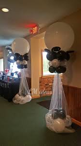 Black And White Balloons Birthday Decorations Black And White Balloon Columns Black And White Balloons White Balloons Balloons