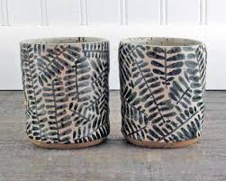 Stoneware Tumbler Pair Black And White Set Of By Lapellapottery 38 00 Stoneware Cups Stoneware Black And White