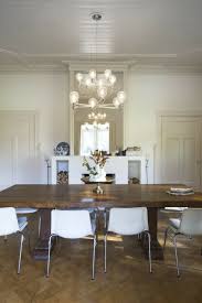 Dark Table White Chairs Modern Chandelier Dining Room Table Table Home