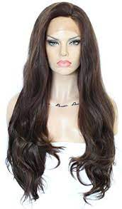 Anogol Hair Cap24 Synthetic Lace Front Wig Womens Hair Heat Resistant Fiber Long Natural Wave Wigs For Fancy Lace Front Wigs Cap Hair Synthetic Lace Front Wigs