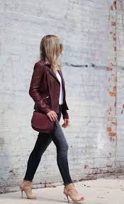 Veda Leather Jacket In Burgundy Brooklyn Blonde Burgundy Jacket Outfit Burgundy Leather Jacket Outfit Jacket Outfit Women