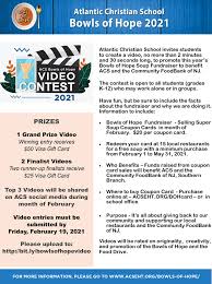 We did not find results for: Acs Sponsoring Student Video Contest To Promote Bowls Of Hope Soup Fundraiser Atlantic Christian School