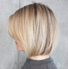 One Length Bronde Bob With Feathered Layers Medium Bob Haircut Medium Bob Hairstyles Medium Bob With Bangs
