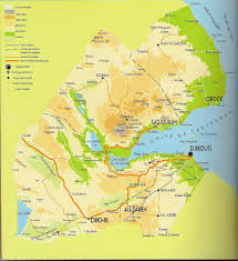 It allow change of map scale; Detailed Elevation Map Of Djibouti With Roads And Cities Djibouti Africa Mapsland Maps Of The World