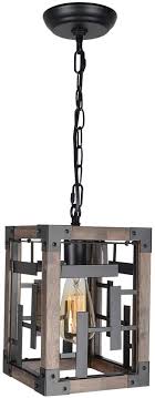 Maybe you would like to learn more about one of these? Beuhouz Square Hanging Farmhouse Pendant Light Fixture Metal And Wood Rustic Kitchen Island Lighting Small Industrial Black Metal Cage Entry Hallway Porch Lantern Light 1 Light Edison E26 8050 Pendant Lamps Dhgate Com