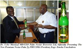 Palm wine, known by several local names, is an alcoholic beverage created from the sap of various species of palm tree such as the palmyra, date palms, and coconut palms. New Premium Palm Nectar Palmwine Officially Presented To Phccima President