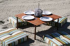 Amazon Com Table In A Bag W2716 Low Wood Portable Table With Carrying Bag Brown Folding Patio Tables Patio La Wooden Picnic Tables Table Portable Table