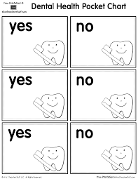 Dental Health Pocket Teeth Chart Printable Activity