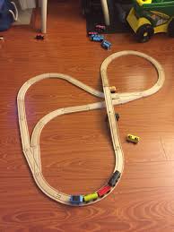 Version Of The Ikea Lillabo Train Set Making It With A Straight Bridge Toy Train Wooden Train Track Ikea Train Set
