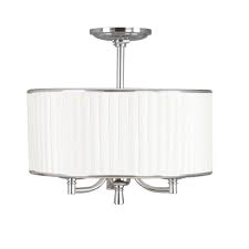 This home depot guide tells you about the different types of ceiling lights and how to choose them. Home Decorators Collection Anya 15 In 3 Light Chrome Semi Flush Mount With Pleated Cream Fabric Shade 16645 The Home Depot