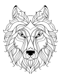 You can add your name or print a birthday message in your favorite fonts, sizes, and colors! Big Wolf Head Simple Wolves Adult Coloring Pages
