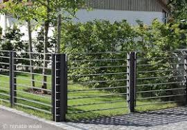Moderner Gartenzaun Aus Metall Vorgarten Gestalten