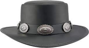 The Stevie Gives Perfect Style And Edge To Any Biker Outfit With Thick Finished Leather And A 2 Wide Brim Upscale American Hat Makers Hat Manufacturing Hats