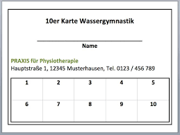 Du kannst die vorlage komplett kostenlos herunterladen, oder mich mit einem kleinen betrag supporten! 10er Karte Wassergymnastik Kostenlose Vorlage Karten Wassergymnastik Vorlagen