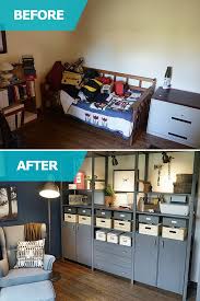 The Ikea Home Tour Squad Created A Rustic Man Cave For A Well Deserving Father And Firefighter They Helped Add Additional Seati Home Decor Ikea Home Tour Home