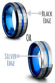 Black And Blue Tungsten Mens Ring Mens Tungsten Wedding Ring Collection I Adore Both Of These Mens Blue Tungsten Mens Wedding Rings Tungsten Custom Mens Wedding Rings Mens Wedding Rings Black
