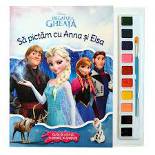 Ana si elsa de colorat. Disney Regatul De Gheata Sa Pictam Cu Anna Si Elsa Carte De Colorat Cu Pensula Si Acuarele Emag Ro