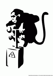 Banksy Detonator Monkey Pochoir Street Art Pochoir Banksy