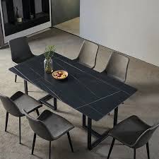 Curbside pickup · savings spotlights · everyday low prices 63 Rectangle Stone Dining Table Black Dining Table Carbon Steel Base