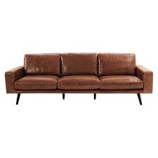 Ledersofa 4 Sitzer Cognacbraun Leather Sofa Living Room Sofa Design Sofa