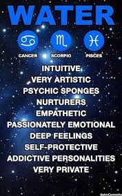 The sign cancer in the zodiac represents a water element which encourages intuition, emotion and nurturing as some of its positive traits. Water Signs Pisces Cancer Zodiac Astrology Cancer