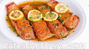 Pan Seared Salmon Recipe With Lemon Butter Youtube Seared Salmon Recipes Pan Seared Salmon Quick Salmon Recipes