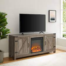 And that starts with the right tv stand. Woven Paths Modern Farmhouse Fireplace Tv Stand For Tvs Up To 65 Grey Wash Walmart Com Walmart Com