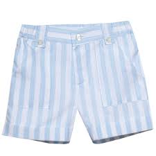 Baby Boys Blue And White Stripe Shorts Feis Fayre