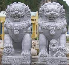 Modern Carved Temple Lions Foo Dog Statue Fu Dog Statue Fu Dogs