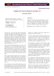 Pdf Sample Size From Formulae To Concepts Ii