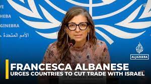 Profiting from occupation': UN expert urges countries to cut trade,  financial ties with Israel - YouTube