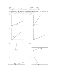 What part of solving problems involving complementary and supplementary angles is still giving you a hard time? Missing Measures Complimentary And Supplementary Angles Worksheet For 4th 6th Grade Lesson Planet