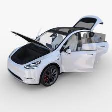 Tesla model y interior review: Tesla Model Y White With Interior By Dragosburian 3docean