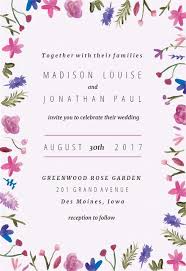 Hence check the watercolor invitation templates and finalize the template of your choice. Watercolor Flowers Wedding Invitation Template Free Greetings Island