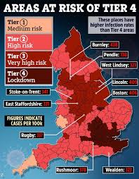 The new tiered local lockdown system that will replace the full national lockdown in england on 2 december has been zoom and search in the map below to see which tier your area is going to go into. More Areas To Be Plunged Into Tier 4 Lockdown As Soon As Boxing Day As Mutant Covid Strain Causes Chaos