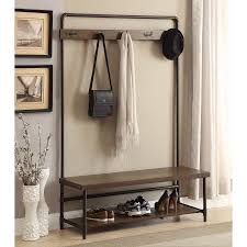 coaster company 5 hook hall tree coffee and black finish walmart com hall tree coaster furniture furniture