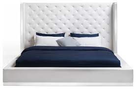 Maybe you would like to learn more about one of these? Abrazo Bed King White Faux Leather Tufted Headboard Contemporary Platform Beds By Hedgeapple Houzz