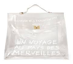 A Limited Edition Transparent Vinyl Kelly Souvenir De L Exposition 1997 Bag Bags Luxury Handbags Chanel Deauville Tote Bag