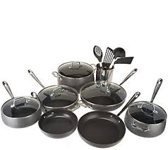 All Clad Hard Anodized Nonstick 17 Piece Cookware Set Qvc Com Cookware Set Cookware Cookware Essentials