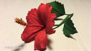 It is used in all kinds of celebrations including wedding, promotion and moving to a new house. How To Make Diy Hibiscus Crepe Paper Flower Tutorials Hibiscus Flower Origami Paper Craft Tutorials Youtube
